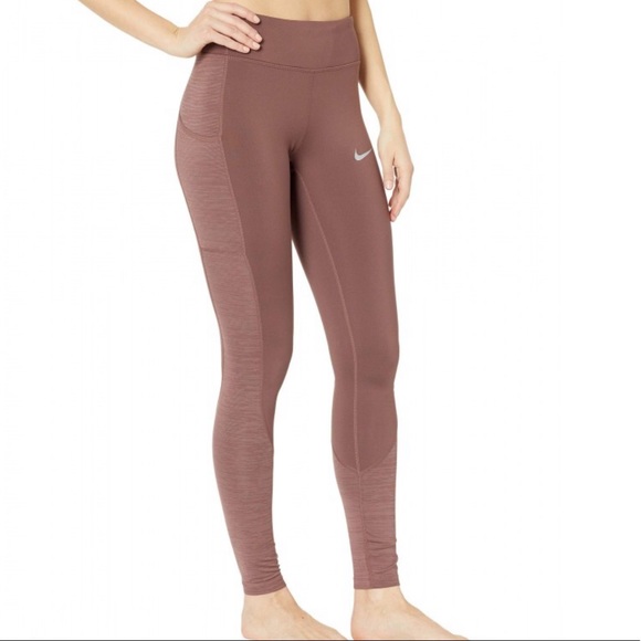 Nike Racer Warm Running Tights Leggings Brown Size L - Picture 4 of 12